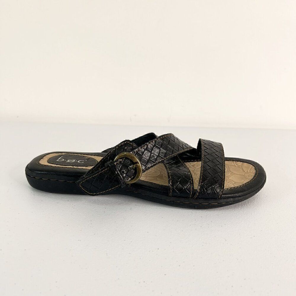 BOC Born Concept Tacory Black Vegan Leather Strappy Sandals